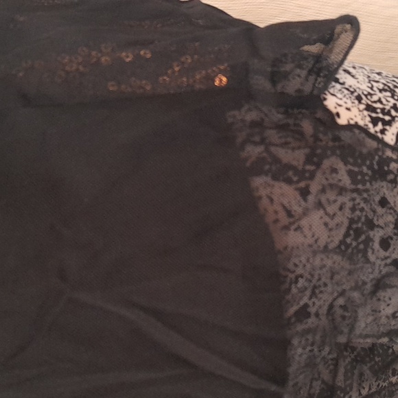 💚 RICKIS Glam Mesh Sequin Tank Top Size Small - Picture 6 of 9